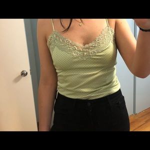 Vintage The Limited Green Polka Dot Tank